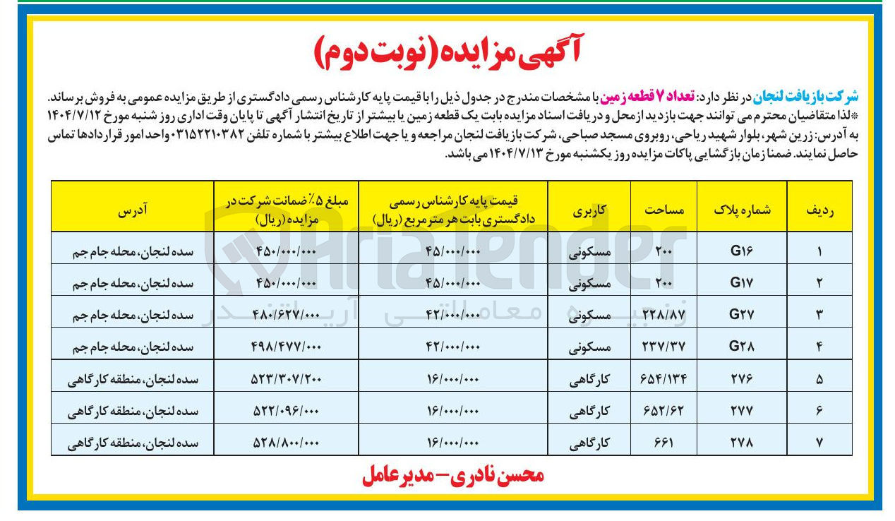تصویر کوچک آگهی فروش تعداد ۷ قطعه زمین با کاربری مسکونی - کارگاهی