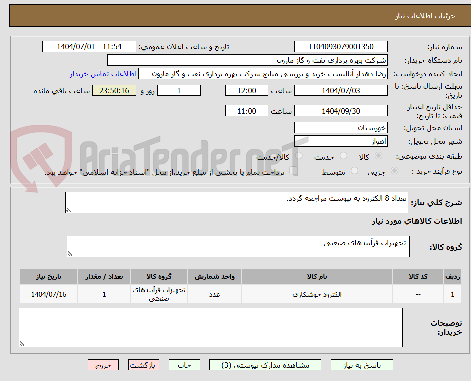 تصویر کوچک آگهی تعداد 8 الکترود به پیوست مراجعه گردد.