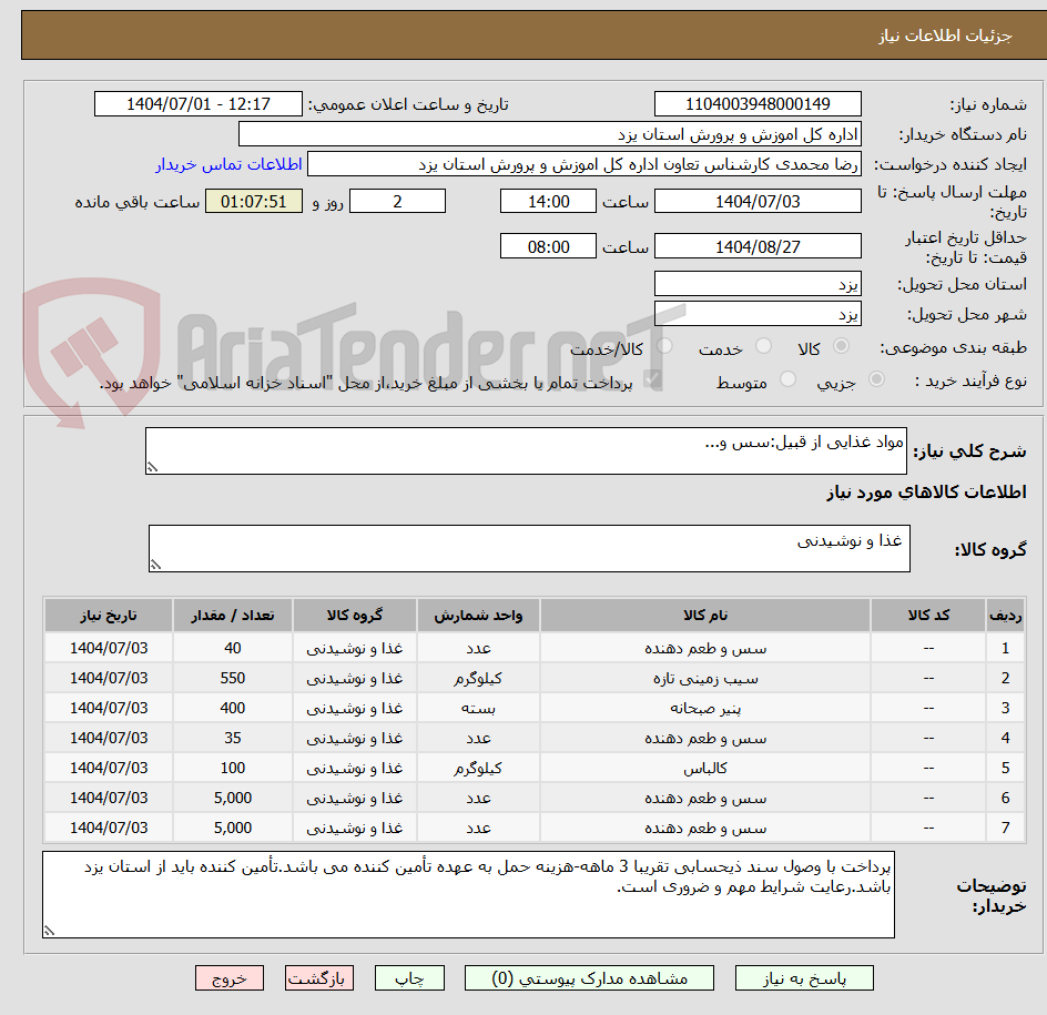 تصویر کوچک آگهی مواد غذایی از قبیل:سس و...