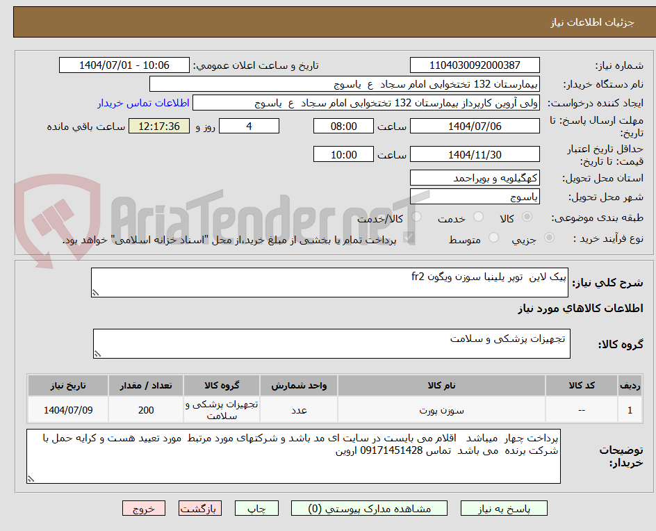 تصویر کوچک آگهی پیک لاین  توپر یلینبا سوزن ویگون fr2