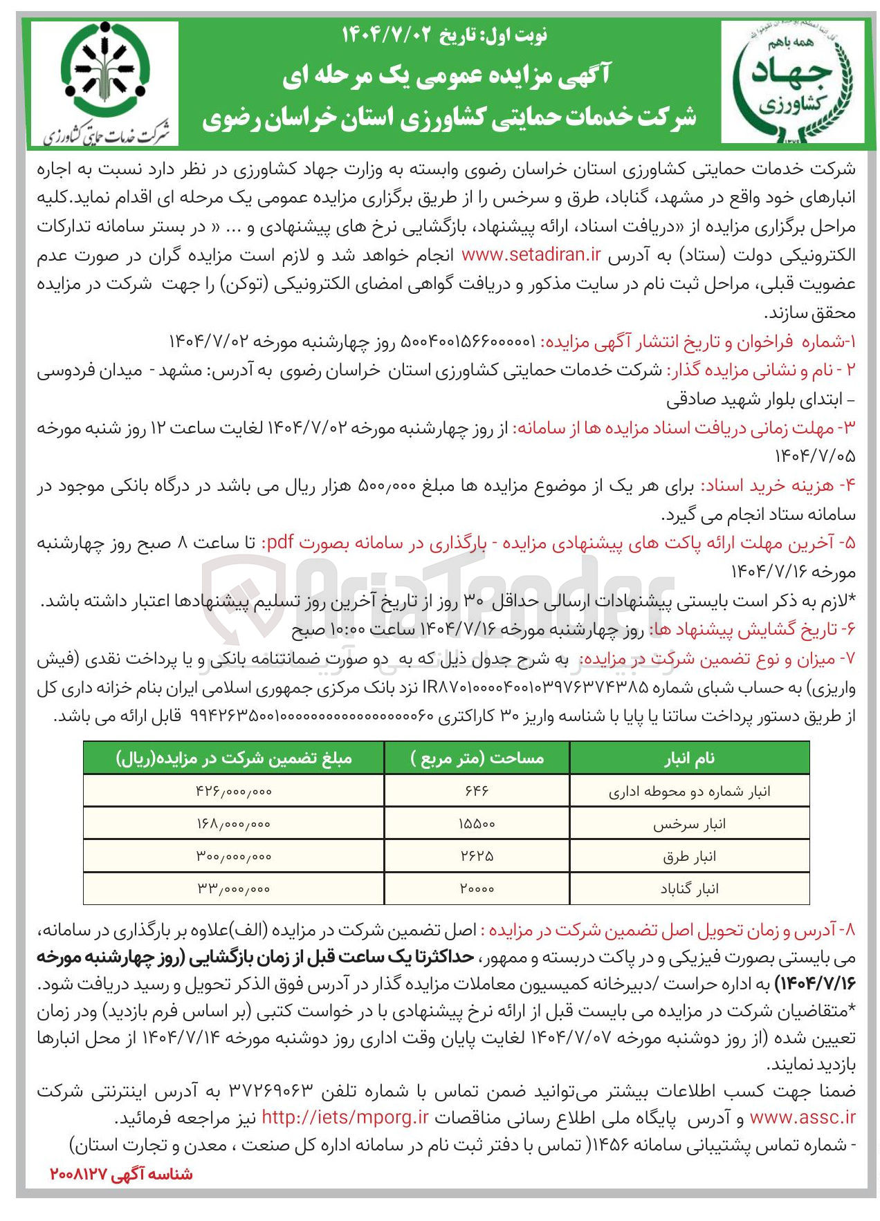 تصویر کوچک آگهی اجره انبارها