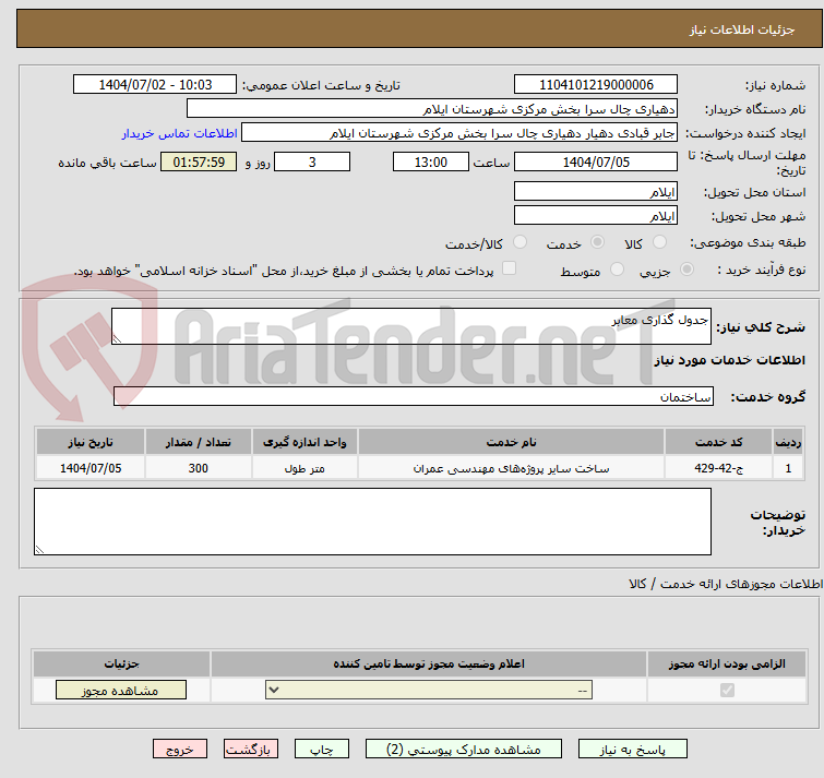 تصویر کوچک آگهی جدول گذاری معابر