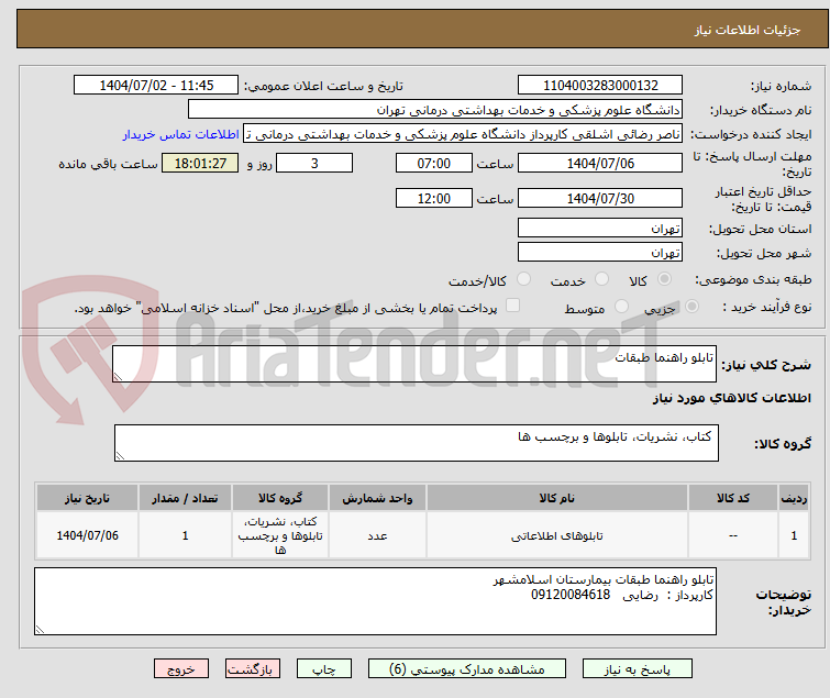 تصویر کوچک آگهی تابلو راهنما طبقات