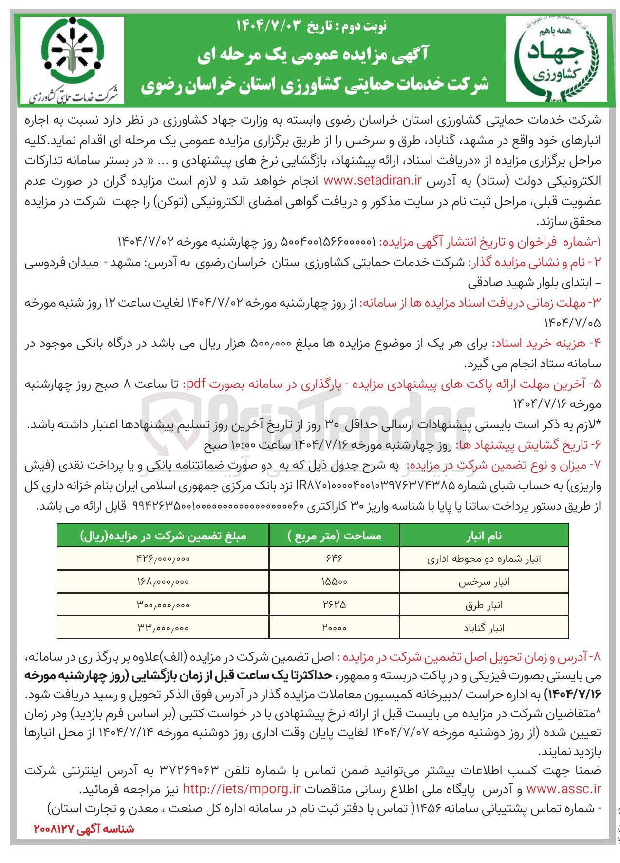 تصویر کوچک آگهی اجاره انبارها