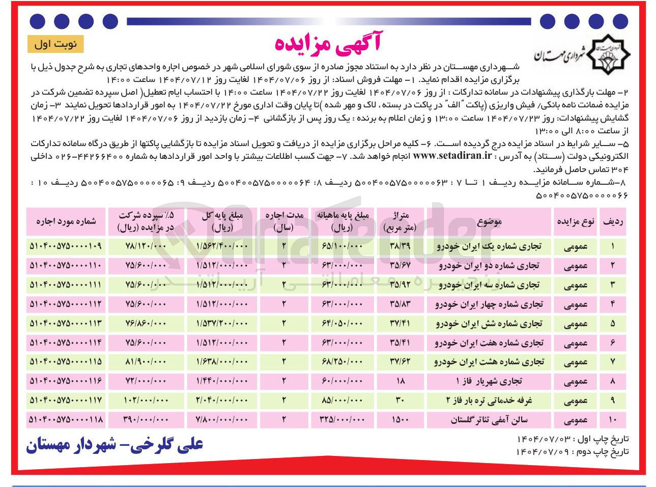 تصویر کوچک آگهی  اجاره واحدهای تجاری