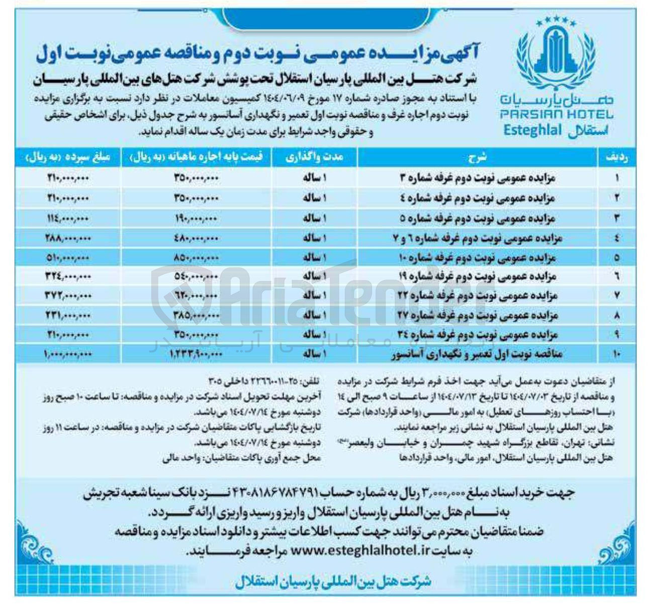 تصویر کوچک آگهی اجاره غرفه شماره 3 و 4 و و 6 و 7 و 10 و 9 و 22 و 27 و 34