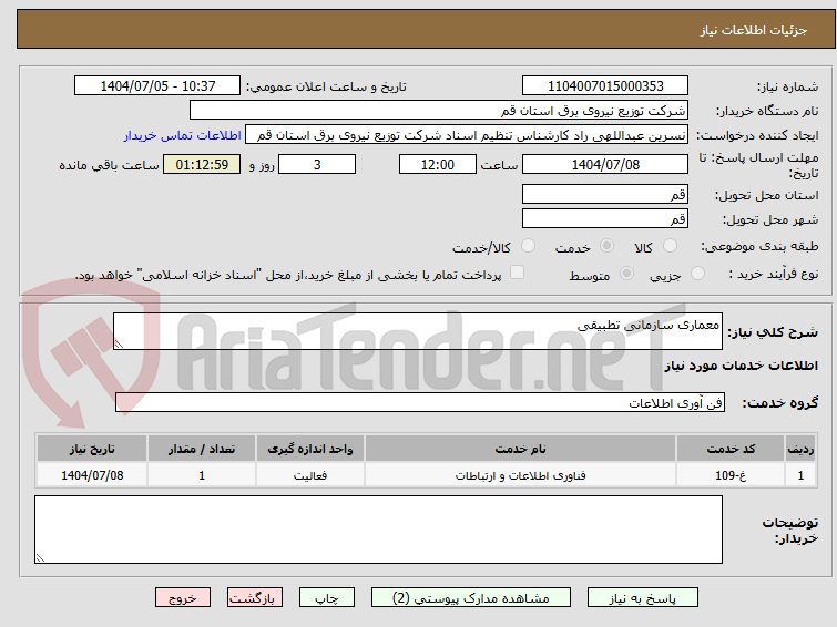 تصویر کوچک آگهی معماری سازمانی تطبیقی