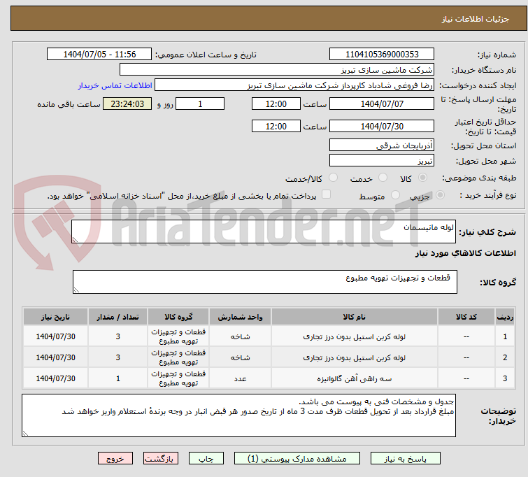تصویر کوچک آگهی لوله مانیسمان
