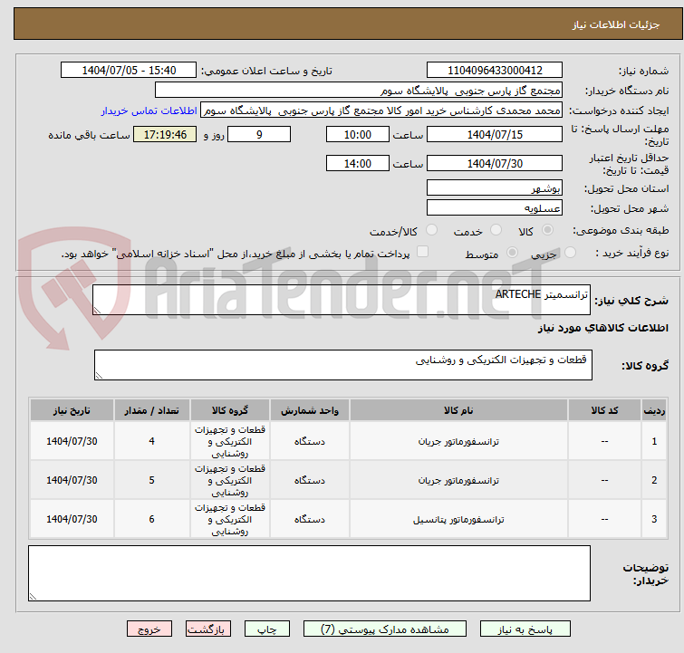 تصویر کوچک آگهی ترانسمیتر ARTECHE