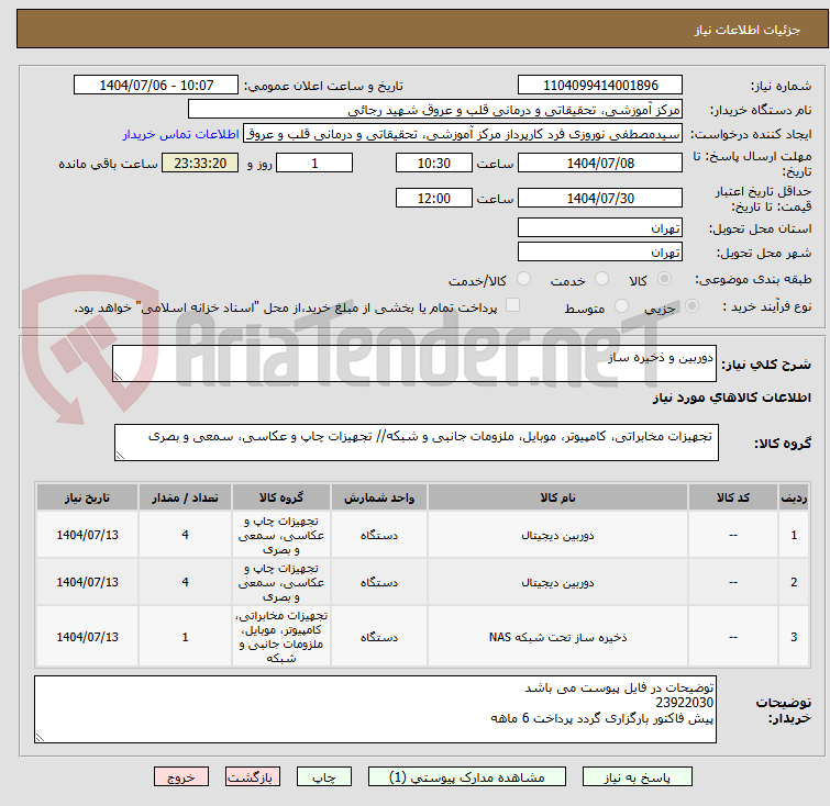 تصویر کوچک آگهی دوربین و ذخیره ساز