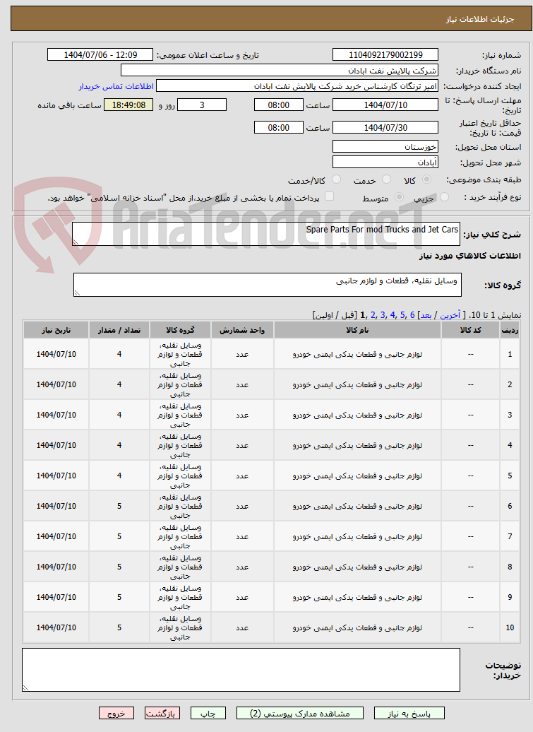 تصویر کوچک آگهی Spare Parts For mod Trucks and Jet Cars 