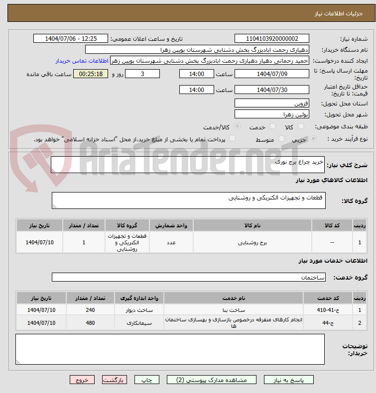 تصویر کوچک آگهی خرید چراغ برج نوری