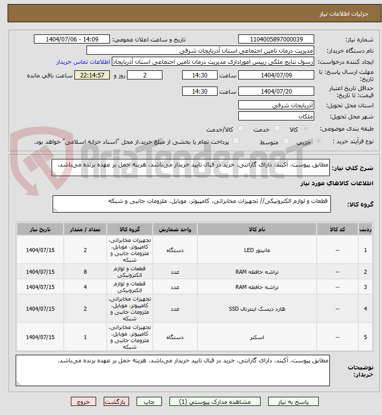 تصویر کوچک آگهی مطابق پیوست، آکبند، دارای گارانتی، خرید در قبال تایید خریدار می‌باشد، هزینه حمل بر عهده برنده می‌باشد.