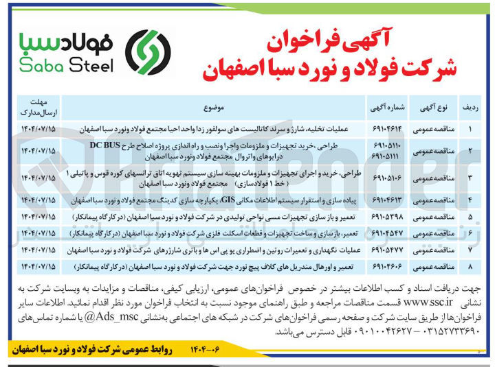 تصویر کوچک آگهی تعمیر بازسازی و ساخت تجهیزات و قطعات اسکلت فلزی شرکت فولاد و نورد سیا اصفهان در کارگاه پیمانکار 
