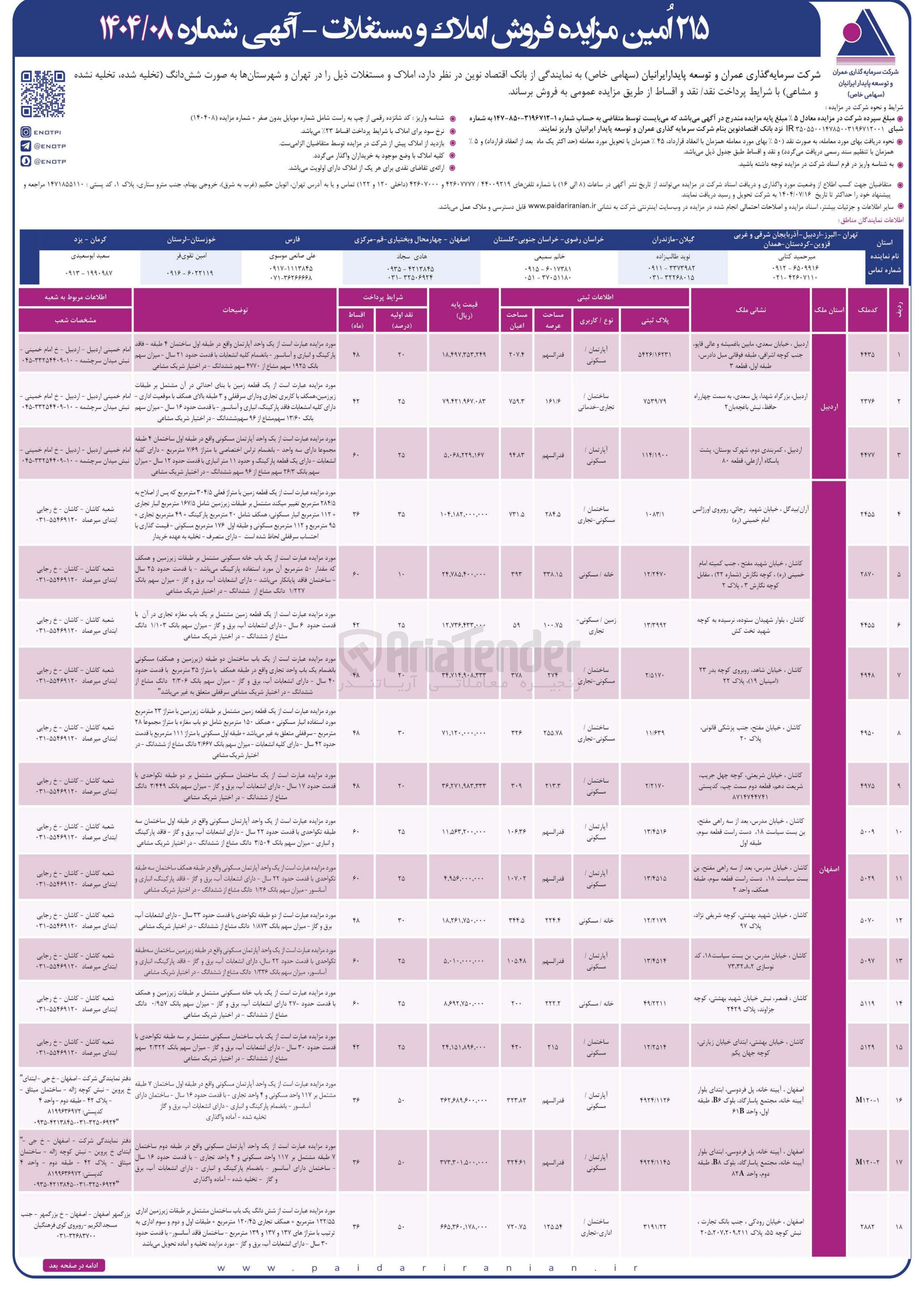 تصویر کوچک آگهی فروش املاک در 18 ردیف با کاربری مسکونی - تجاری - اداری