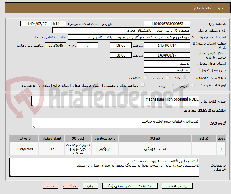 تصویر کوچک آگهی Magnesium High potential NODE