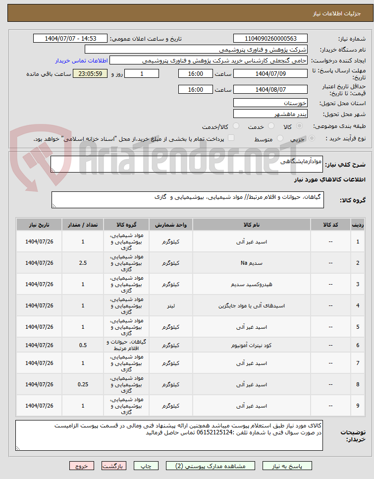 تصویر کوچک آگهی موادآزمایشگاهی