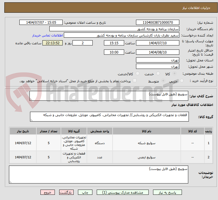 تصویر کوچک آگهی سوییچ (طبق فایل پیوست)