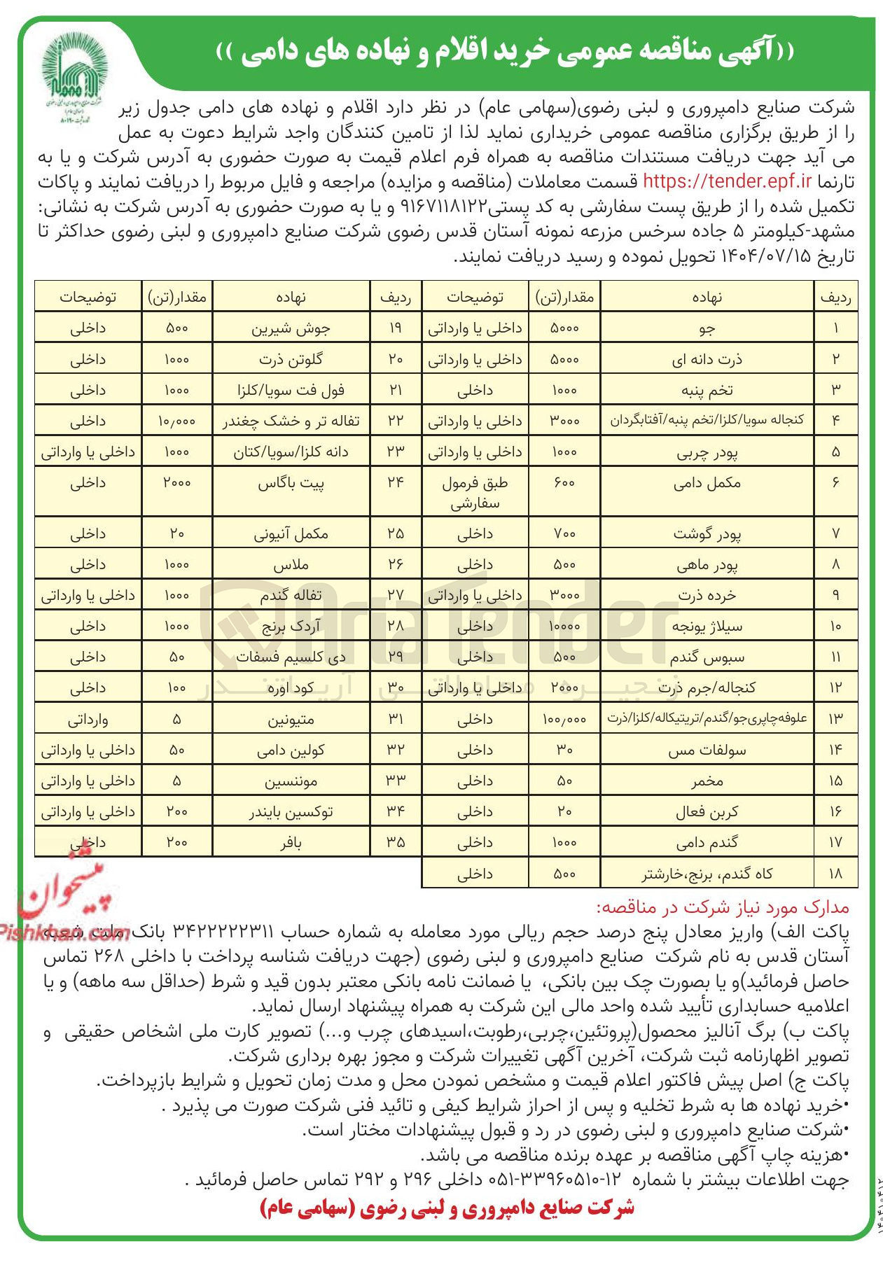 تصویر کوچک آگهی خرید دانه کلزا / سویا / کتان به مقدار 1000 تن