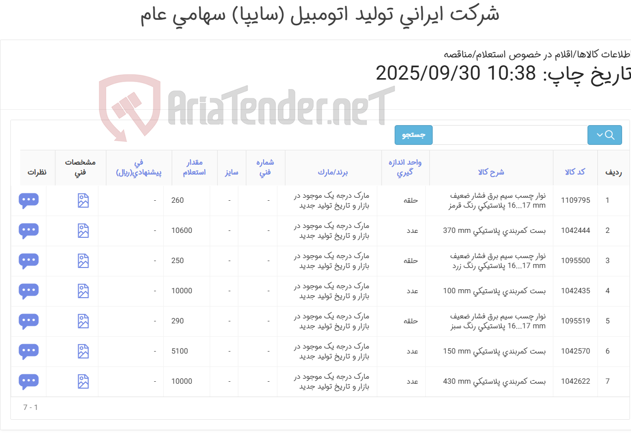 تصویر کوچک آگهی 7آیتم بست کمربندی،نوار چسب(تحویل فوری
