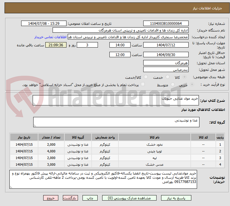 تصویر کوچک آگهی خرید مواد غذایی حبوبات