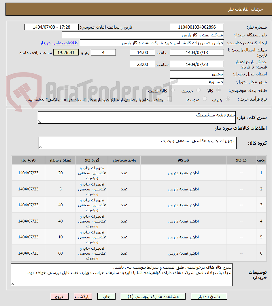تصویر کوچک آگهی منبع تغذیه سوئیچینگ