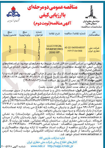 تصویر کوچک آگهی electrical drawworks 2000 hp