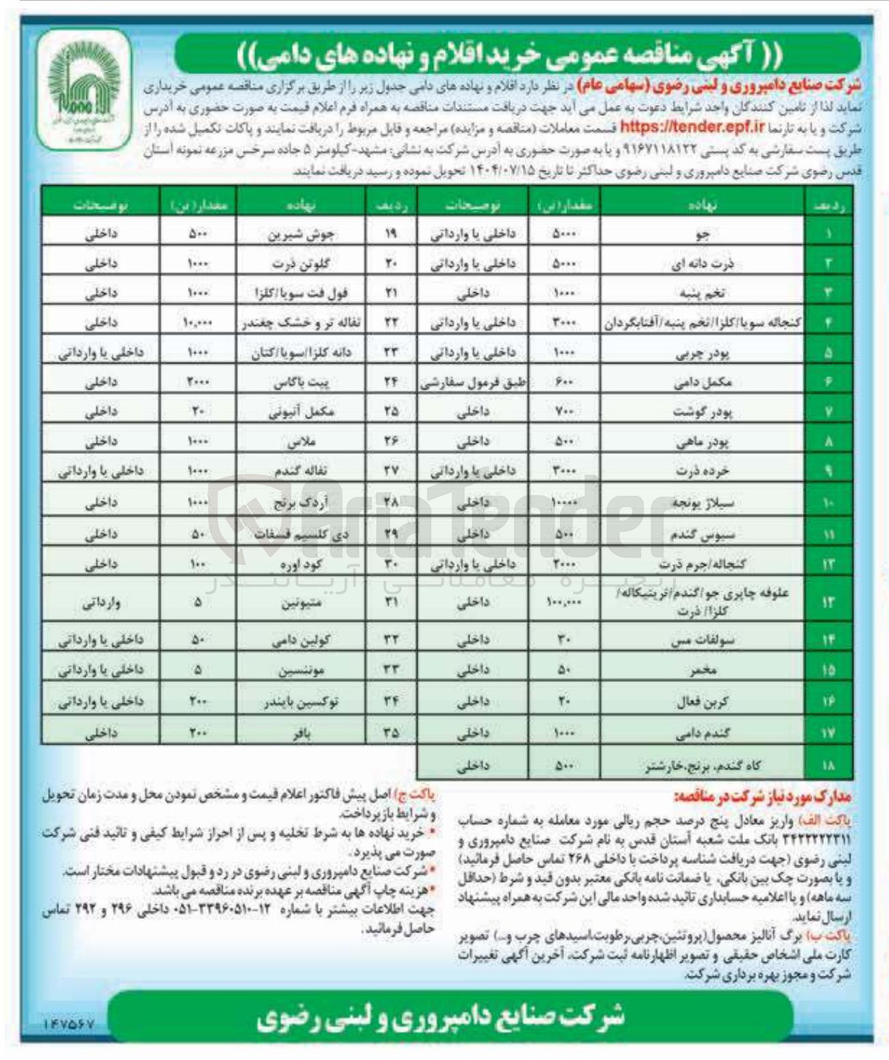 تصویر کوچک آگهی خرید تخم پنبه به مقدار 1000 تن