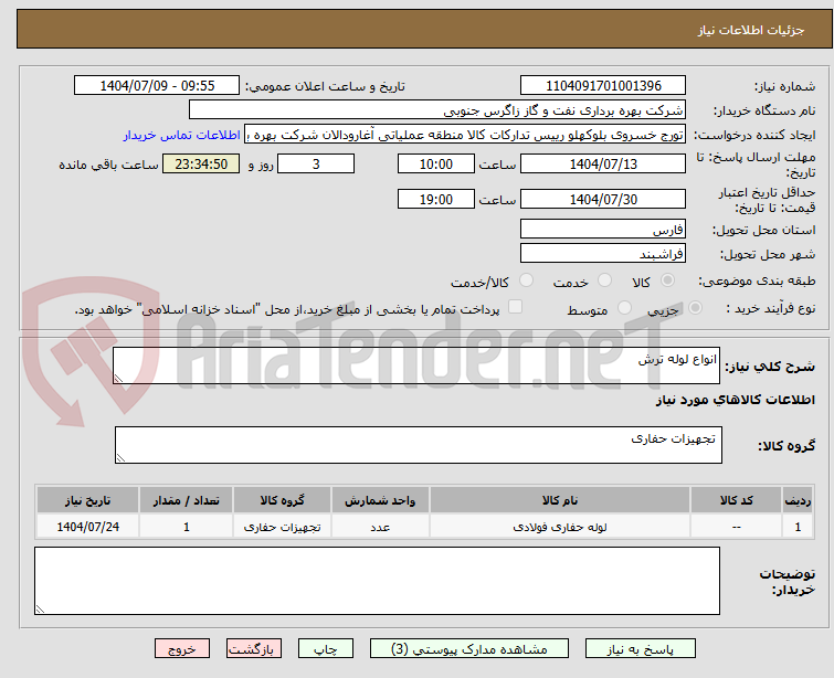 تصویر کوچک آگهی انواع لوله ترش