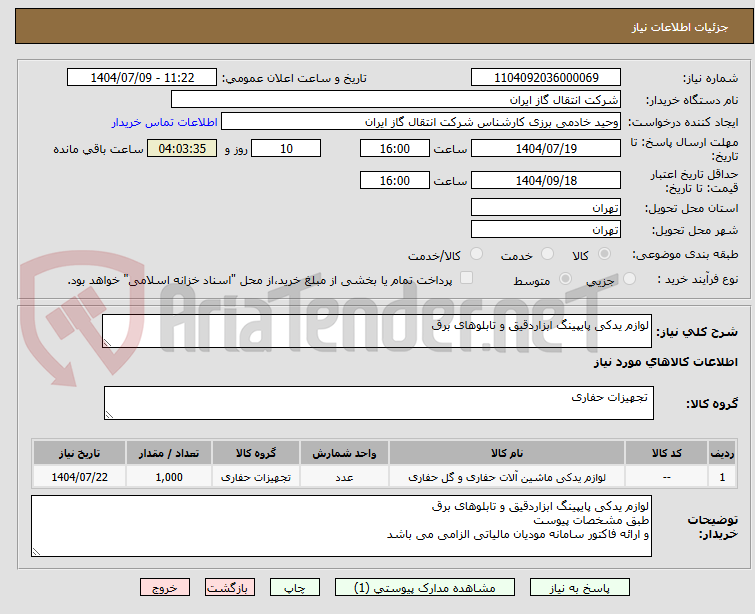 تصویر کوچک آگهی لوازم یدکی پایپینگ ابزاردقیق و تابلوهای برق 