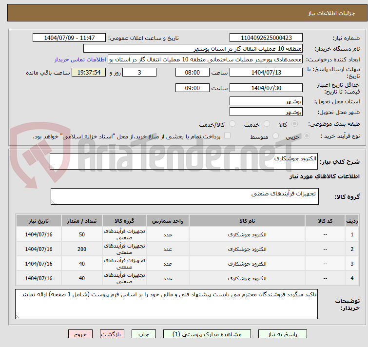 تصویر کوچک آگهی الکترود جوشکاری