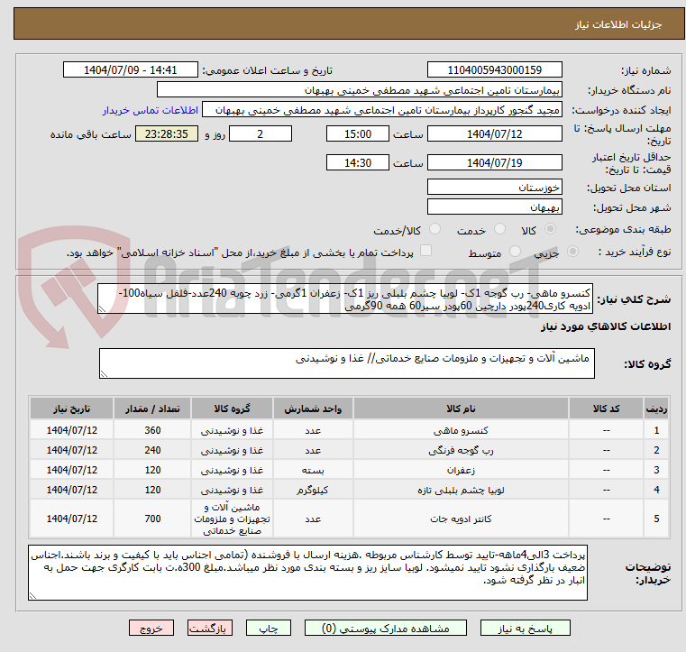 تصویر کوچک آگهی کنسرو ماهی- رب گوجه 1ک- لوبیا چشم بلبلی ریز 1ک- زعفران 1گرمی- زرد چوبه 240عدد-فلفل سیاه100-ادویه کاری240پودر دارچین 60پودر سیر60 همه 90گرمی