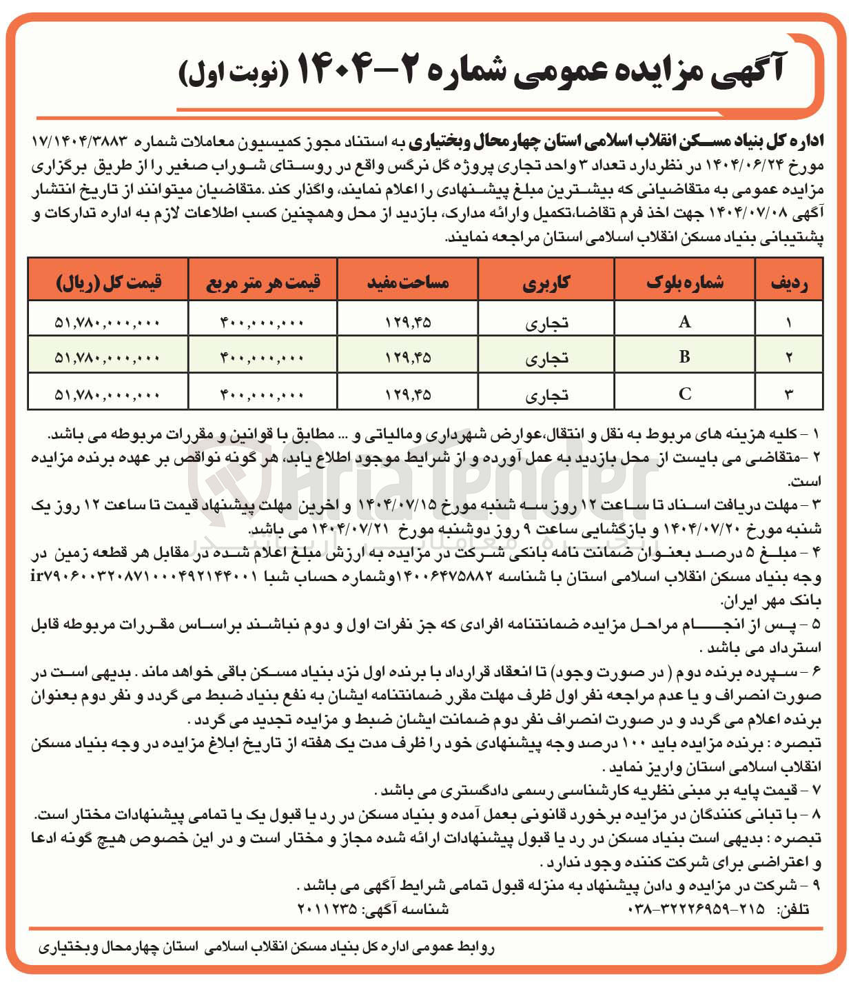 تصویر کوچک آگهی  تعداد ۳ واحد تجاری