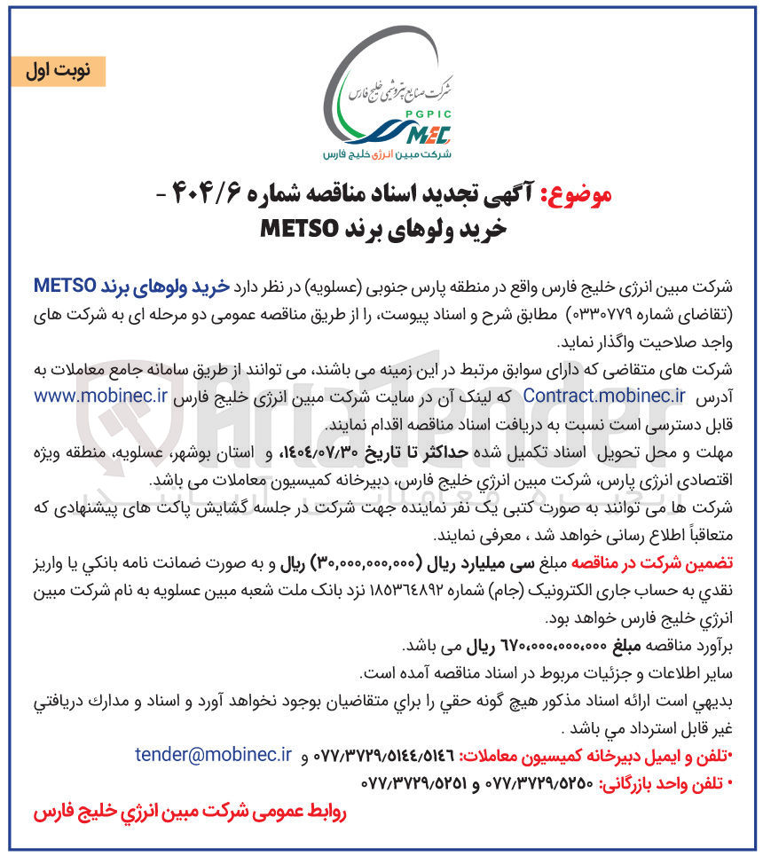 تصویر کوچک آگهی خرید ولوهای برند METSO 