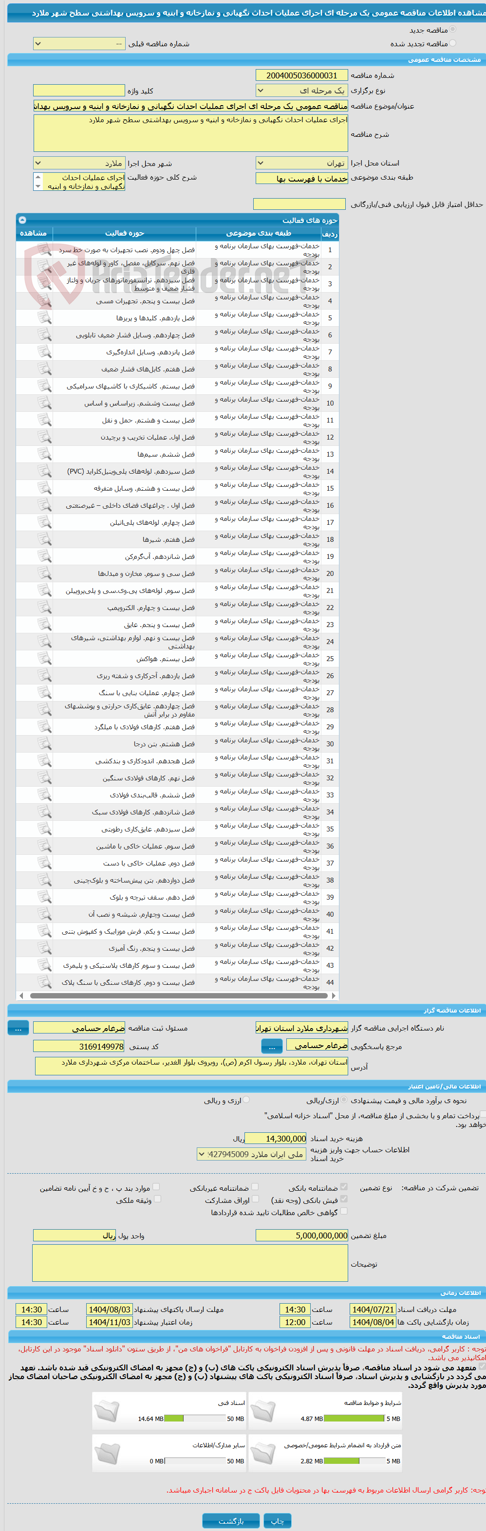 تصویر کوچک آگهی مناقصه عمومی یک مرحله ای اجرای عملیات احداث نگهبانی و نمازخانه و ابنیه و سرویس بهداشتی سطح شهر ملارد 