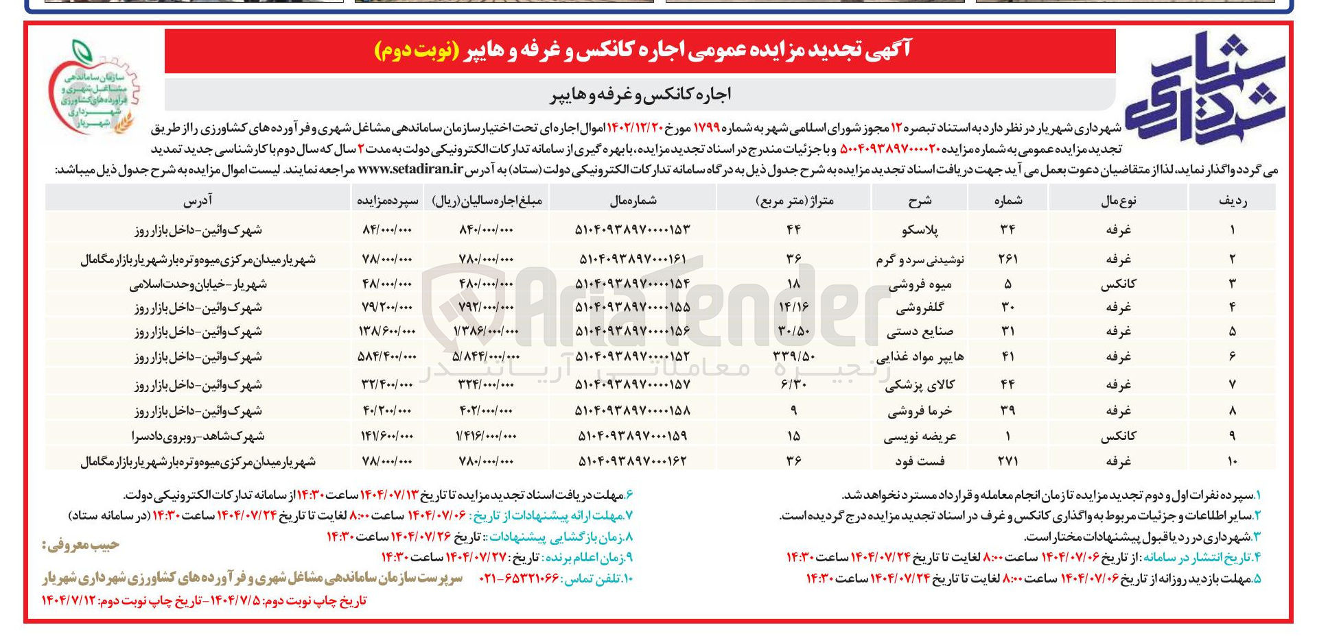 تصویر کوچک آگهی اجاره کانکس و غرفه و هایپر در 110 ردیف