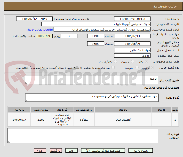 تصویر کوچک آگهی آلومبنا