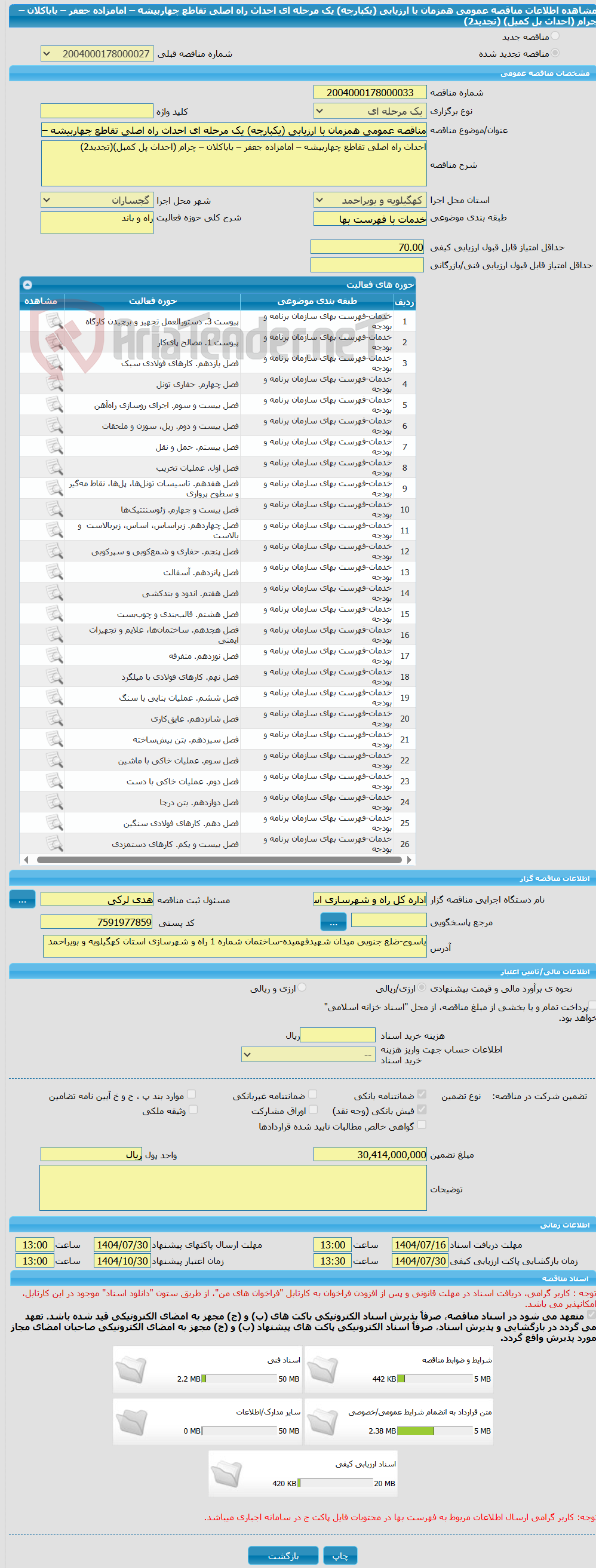 تصویر کوچک آگهی مناقصه عمومی همزمان با ارزیابی (یکپارچه) یک مرحله ای احداث راه اصلی تقاطع چهاربیشه – امامزاده جعفر – باباکلان – چرام (احداث پل کمبل) (تجدید2)
