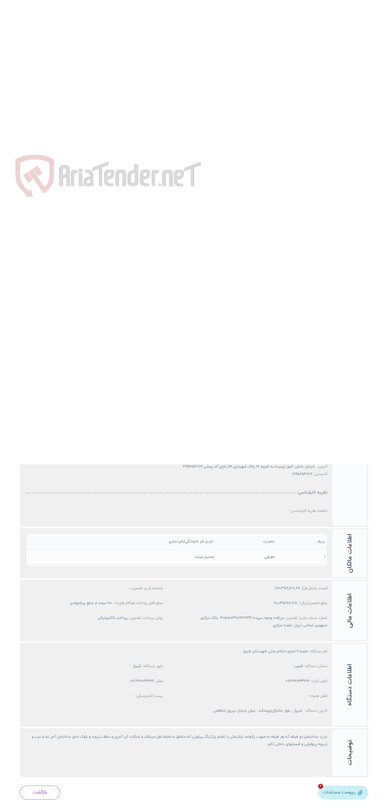 تصویر کوچک آگهی حراج فروش 5.44 دانگ از شش دانگ پلاک ثبتی 1 فرعی از 3429 اصلی بخش 4