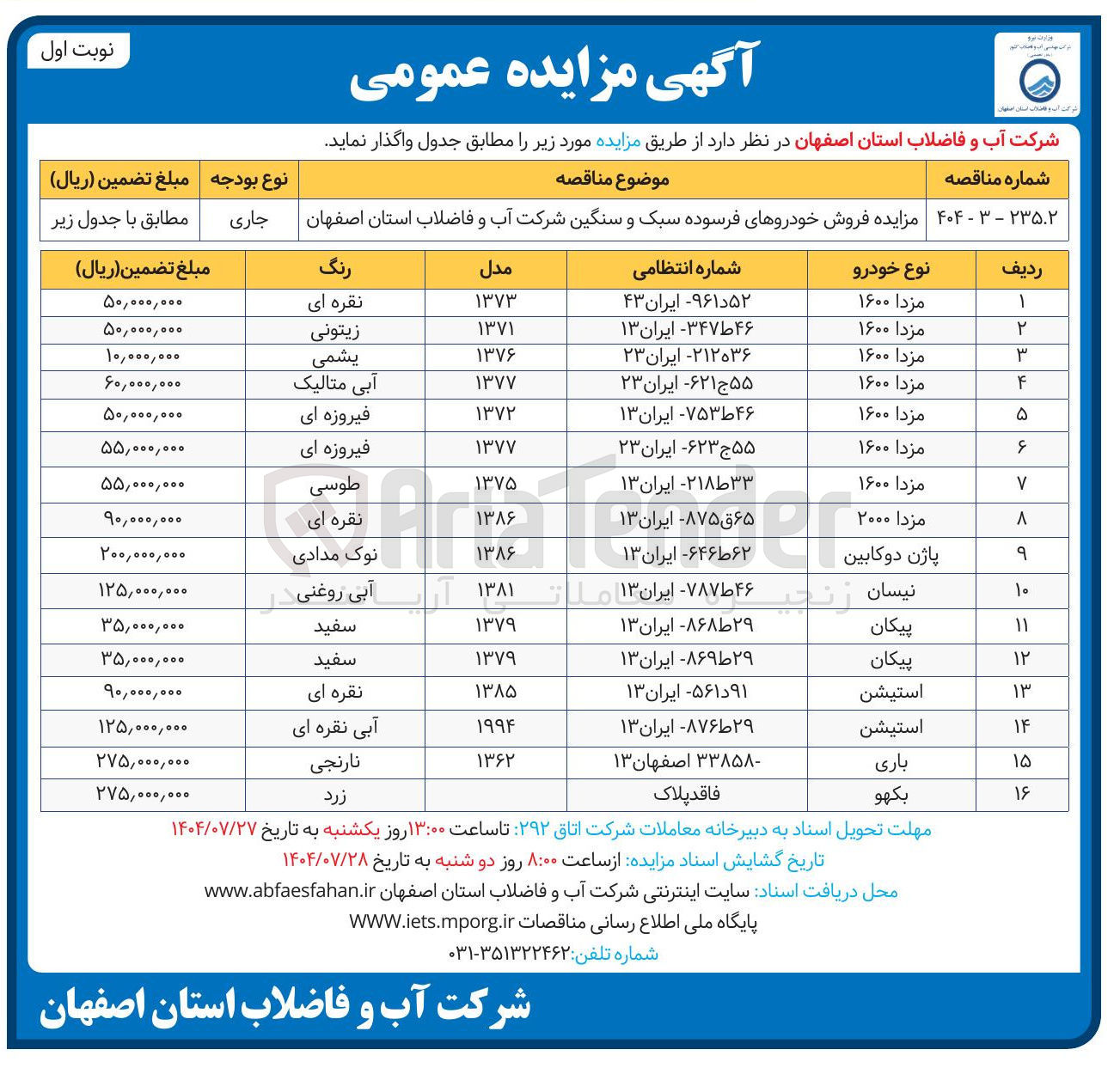 تصویر کوچک آگهی فروش خودروهای فرسوده سبک و سنگین در 16 ردیف
