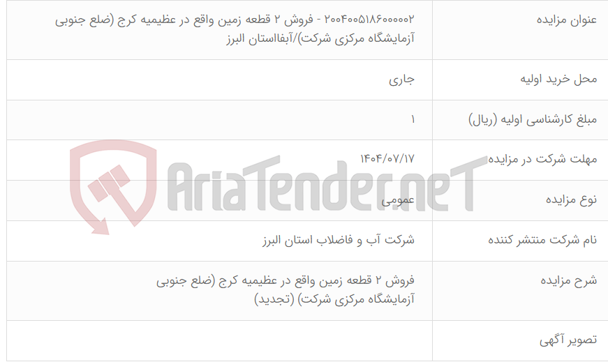 تصویر کوچک آگهی 2004005186000002 - فروش 2 قطعه زمین واقع در عظیمیه کرج (ضلع جنوبی آزمایشگاه مرکزی شرکت)/آبفااستان البرز