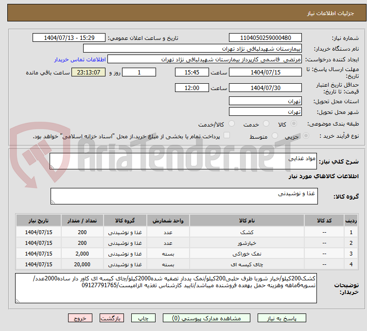 تصویر کوچک آگهی مواد غذایی