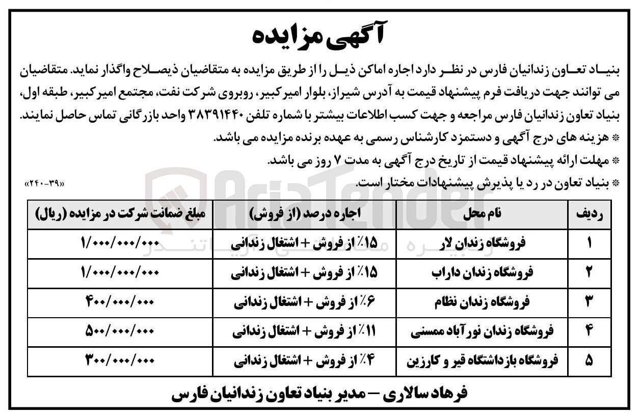 تصویر کوچک آگهی  اجاره اماکن