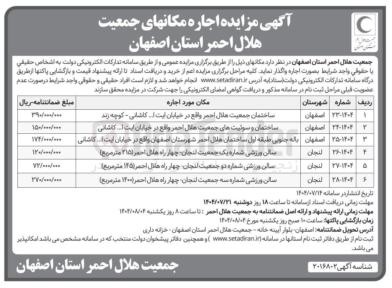 تصویر کوچک آگهی اجاره سالن ورزشی شماره یک جمعیت ( ۲۱۵ متر مربع )