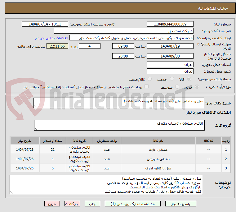 تصویر کوچک آگهی مبل و صندلی نیلپر (مدل و تعداد به پیوست میباشد)