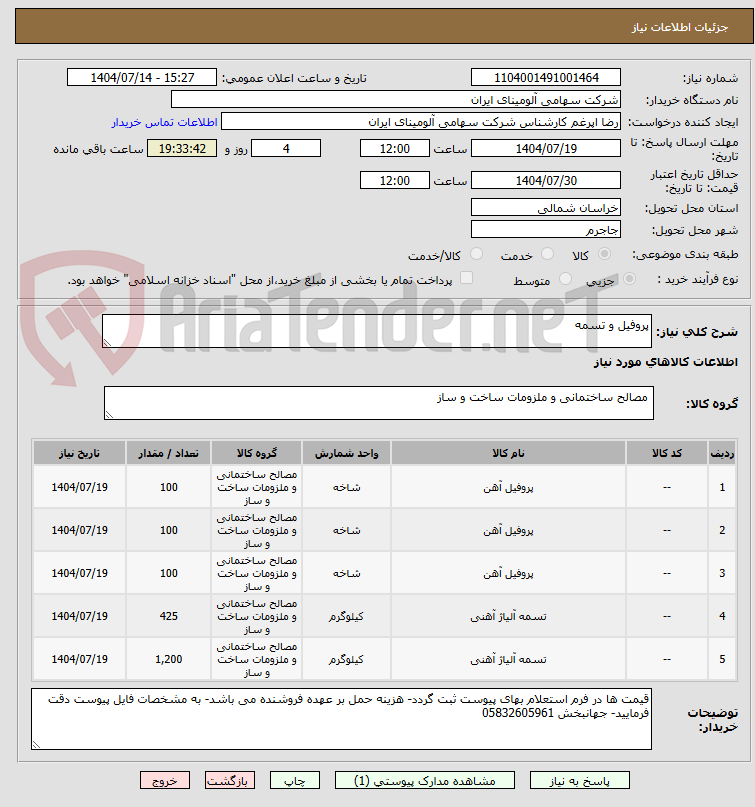 تصویر کوچک آگهی پروفیل و تسمه