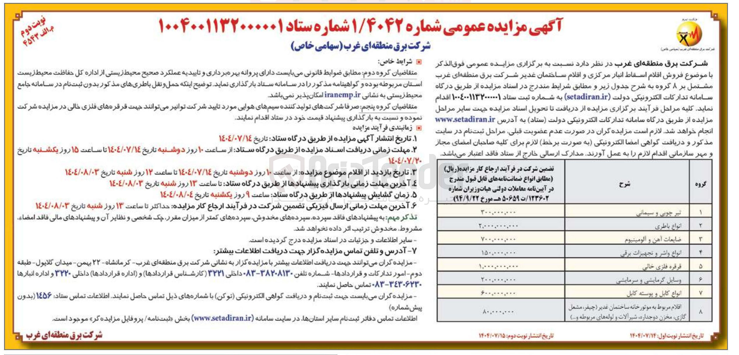 تصویر کوچک آگهی انواع واشر و تجهیزات برقی