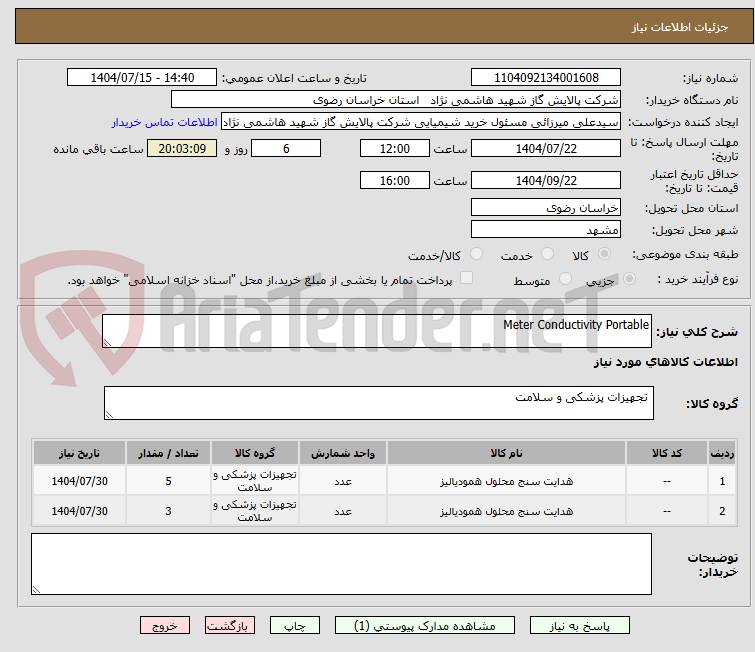 تصویر کوچک آگهی Meter Conductivity Portable