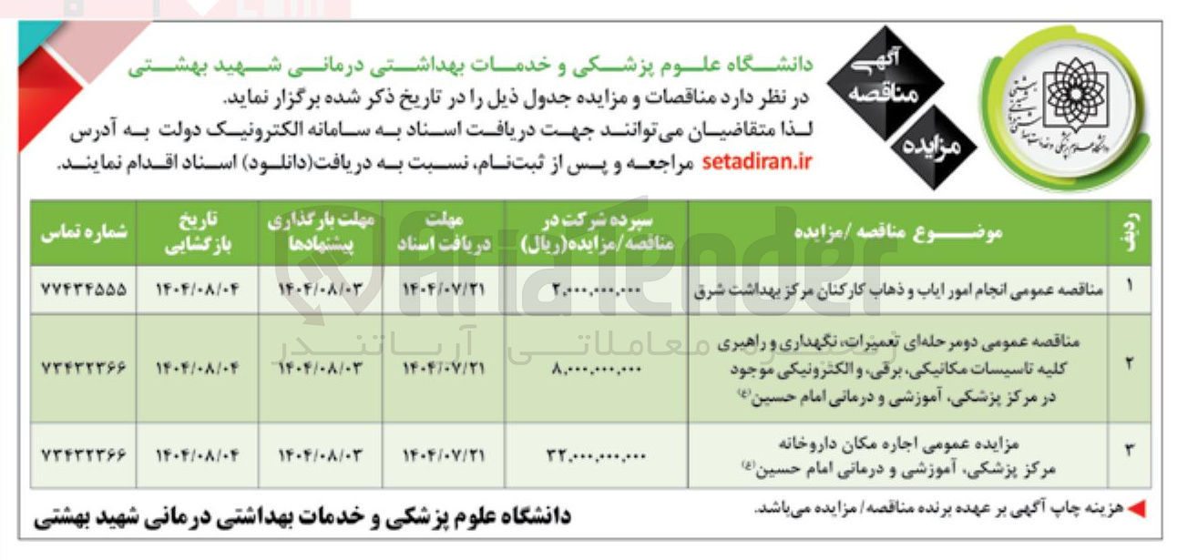 تصویر کوچک آگهی  اجاره مکان داروخانه 
