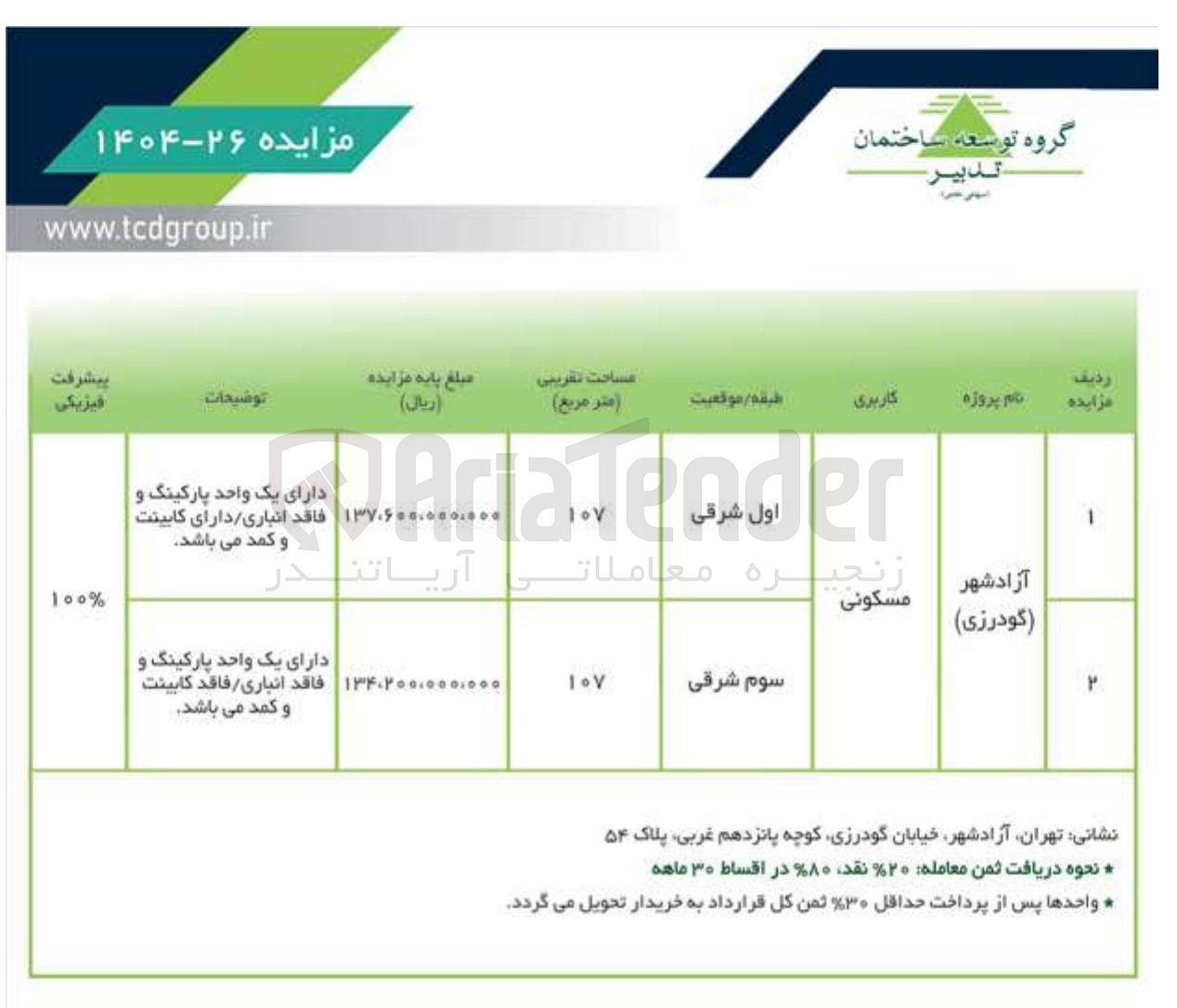تصویر کوچک آگهی فروش دو واحد مسکونی